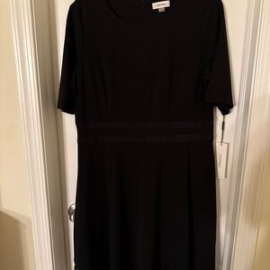 Calvin Klein Elegant Black Long Sleeve Dress
